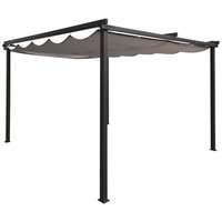 3 x 3m Steel Pergola Gazebo – Light Grey
