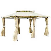 3m x 4m Steel Art Gazebo With Side Curtain