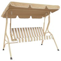 2 Seater Garden Swing Seat / Hammock – Beige-Stripe