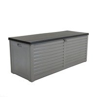 390L Large Outdoor Plastic Storage Box – Grey and Black