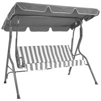 2 Seater Garden Swing Seat / Hammock – Grey Stripe