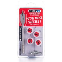 18mm Plasterboard Fixing – Shelf Kit (Red) e.g. Small Shelves, Shower Units, Mirrors