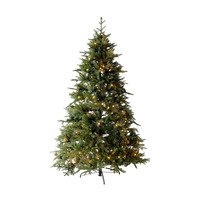 Luxury 8ft Pre-Lit Faux Hinged Christmas Tree