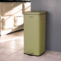 30L Square Retro Kitchen Pedal Bin Sage Green
