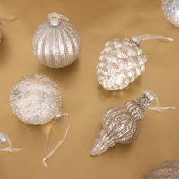 12 Piece Champagne Gold Coloured Glass Bauble Collection